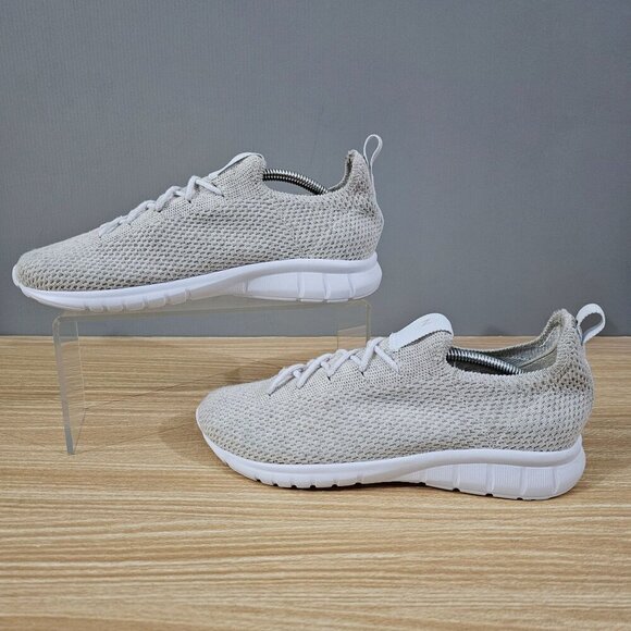 NEW Nisolo Athleisure Eco Knit Sneaker Womens 7.5 Oatmeal White Casual Neutral - Picture 2 of 12